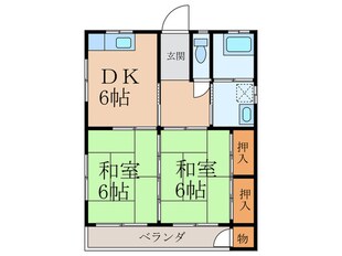 矢部マンションの物件間取画像